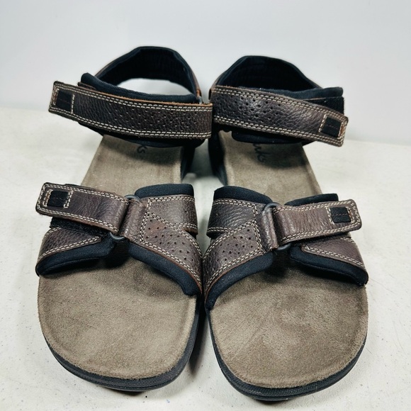 Clarks Mens Size 12 M Fishermen Sandals Brown Leather Strap Up Shoes main image 7